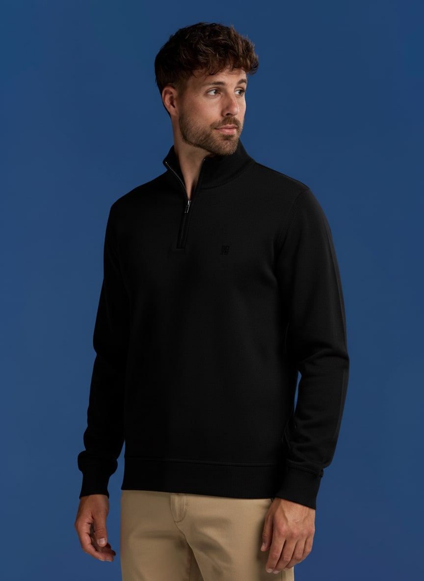 BOXR | Pull demi Zippé - Noir