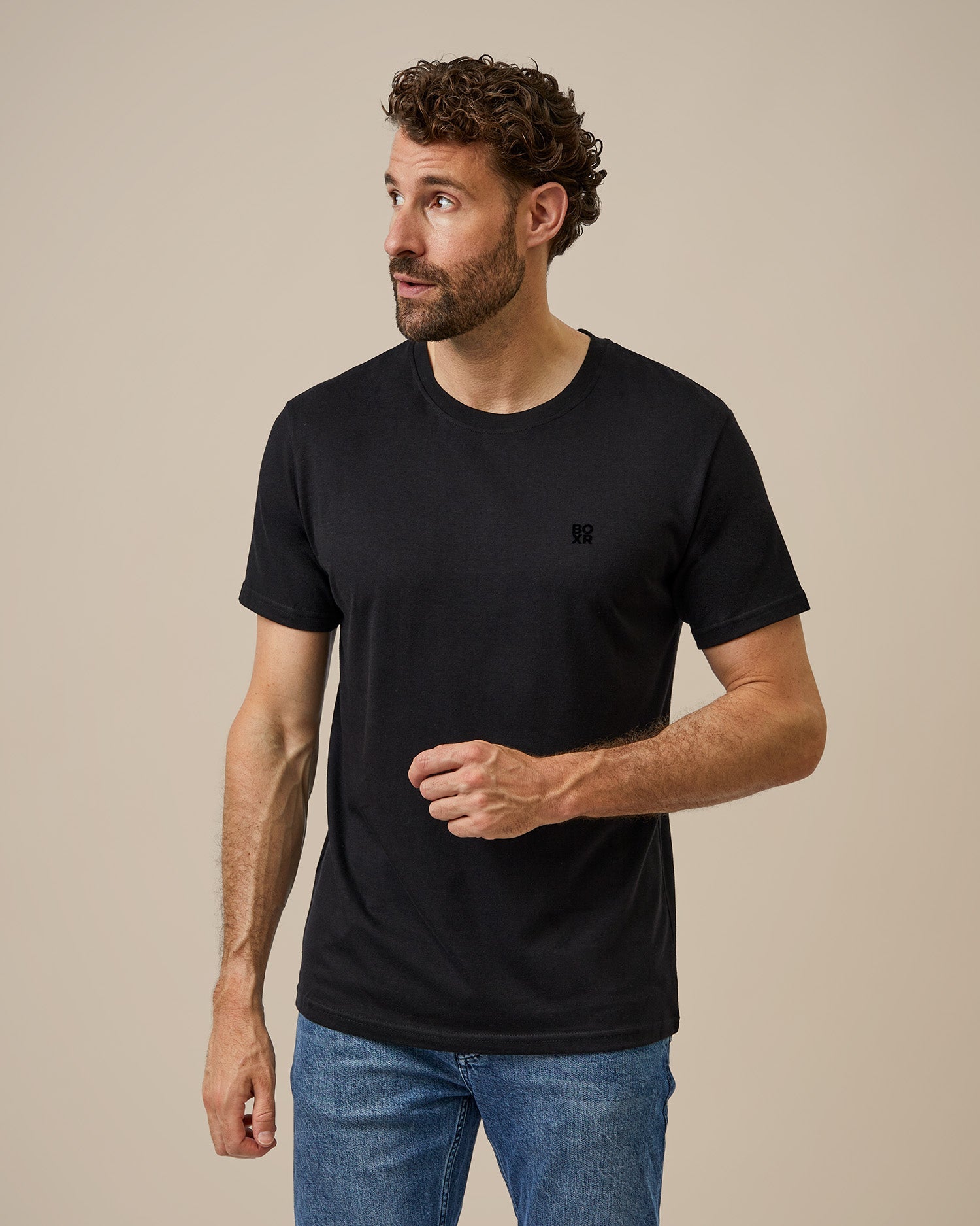 BOXR | Casual T-Shirt en Bambou - Lot de 5 - Noir