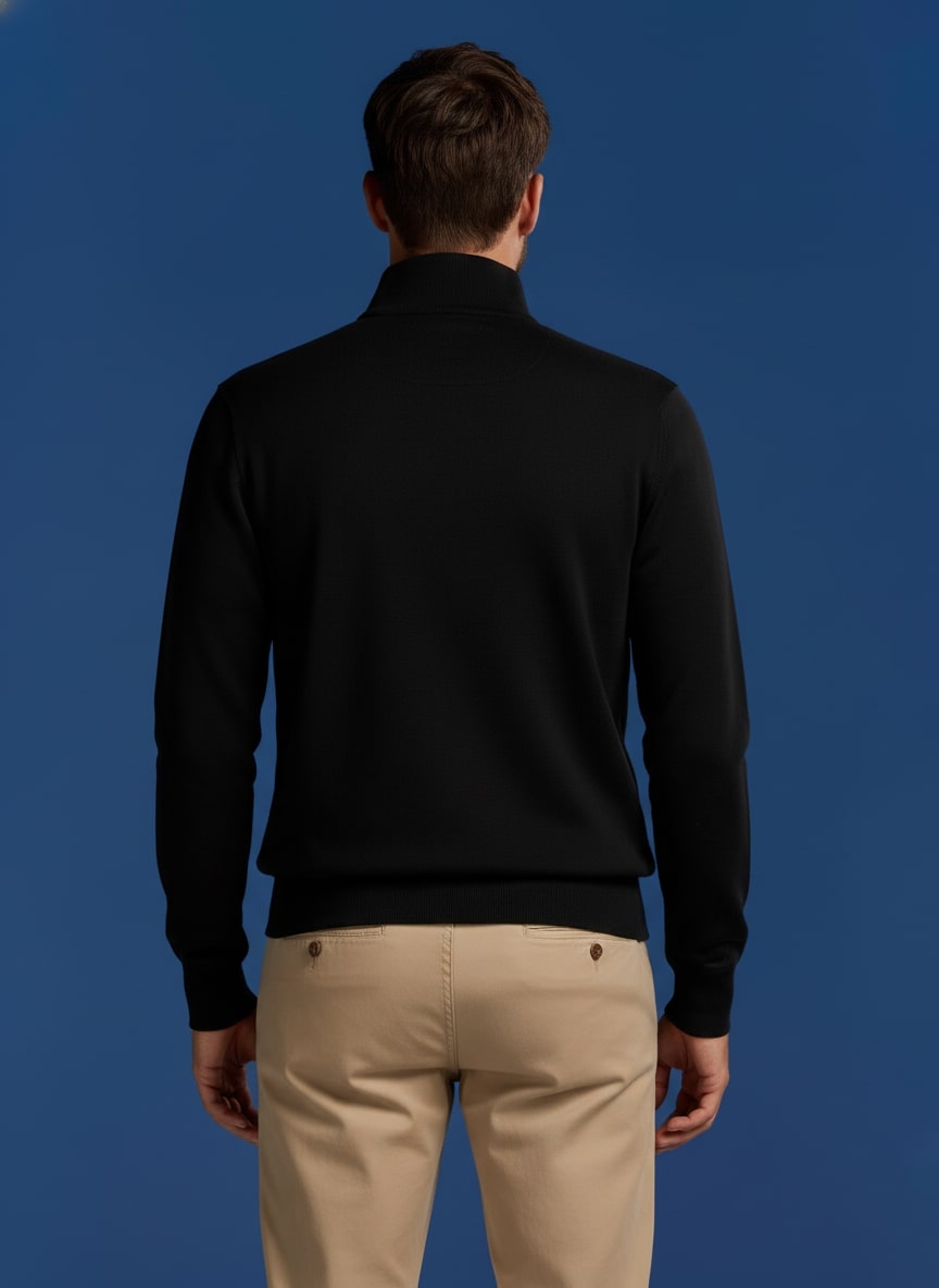 BOXR | Pull demi Zippé - Noir