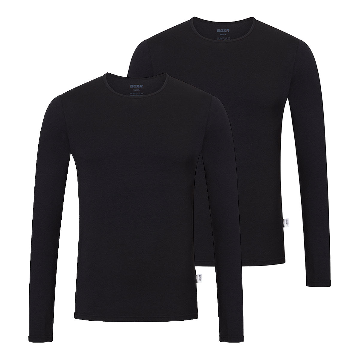 BOXR | T-shirt à manches longues en bambou - Lot de 2 - Noir