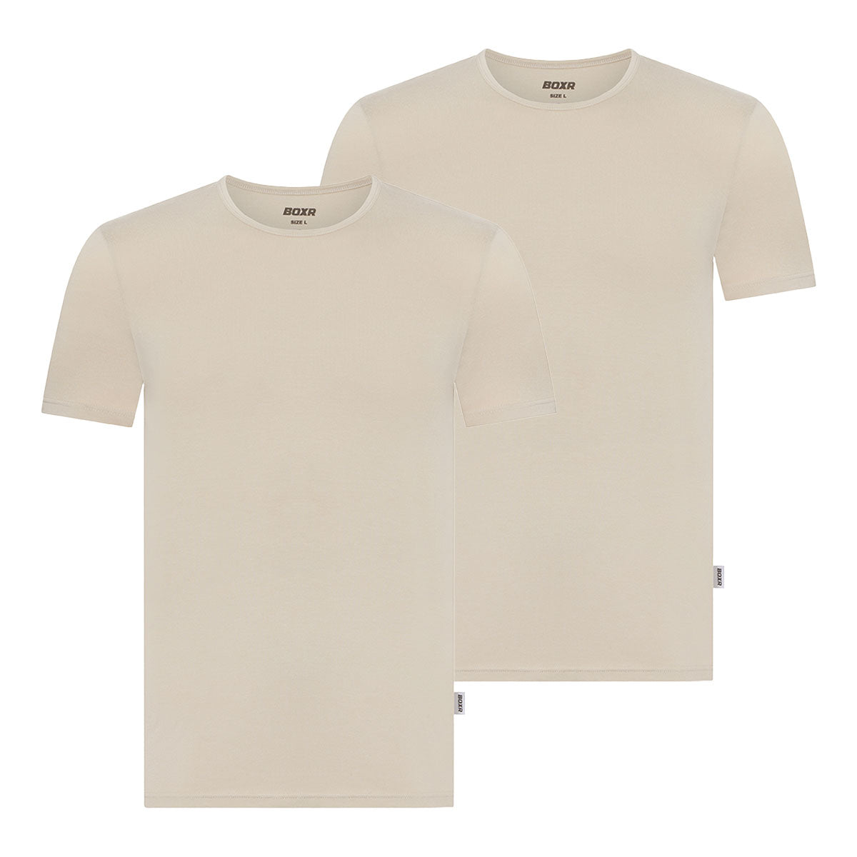 BOXR | T-shirt en bambou - Lot de 2 - Kaki Beige