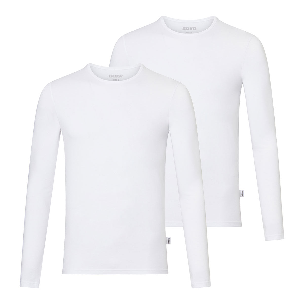 BOXR | T-shirt à manches longues en bambou - Lot de 2 - Blanc