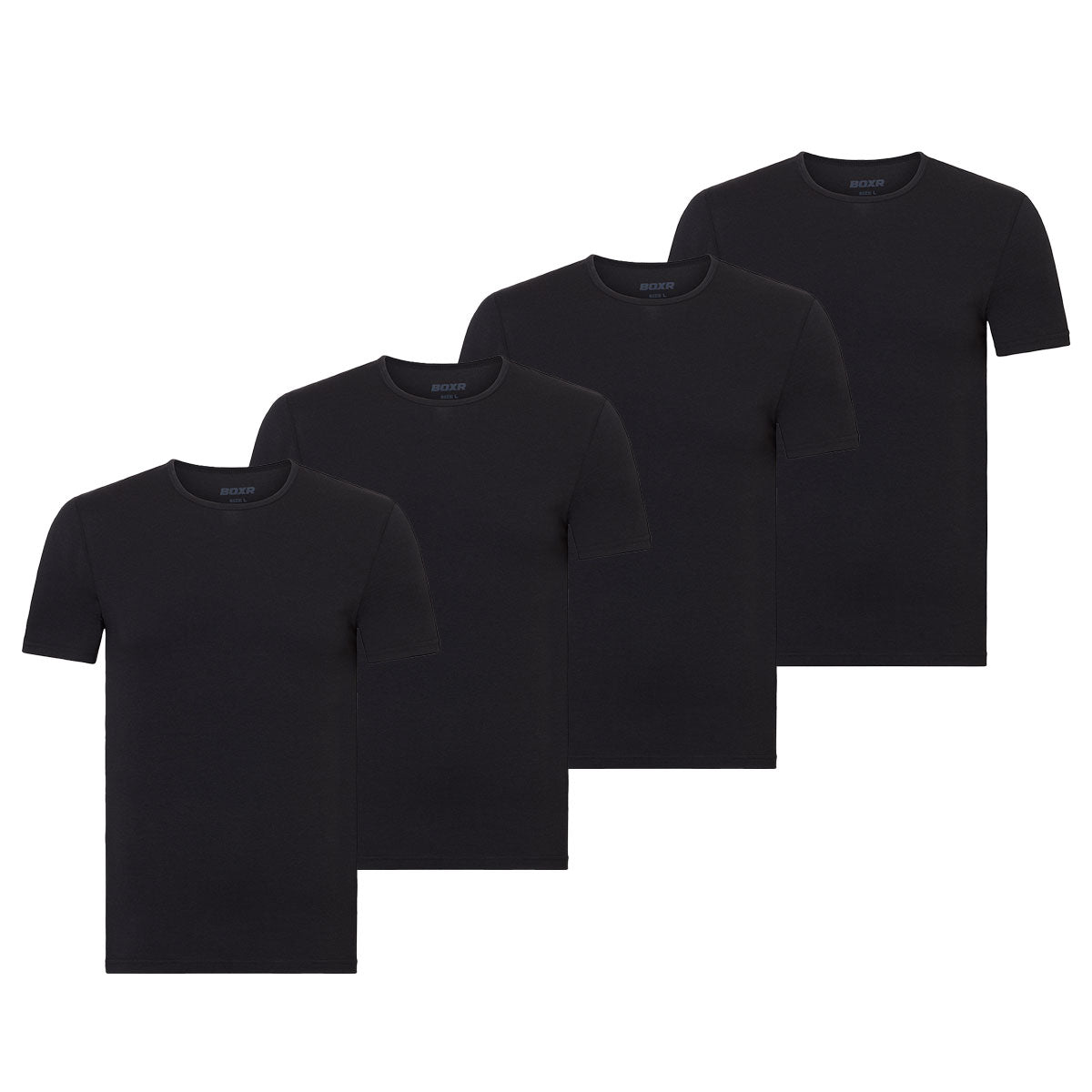 BOXR | T-shirt en bambou - Lot de 4 - Noir