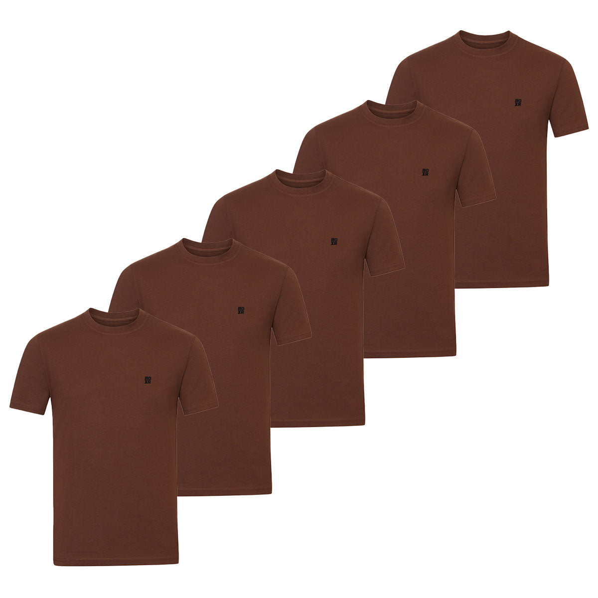 BOXR | Casual T-Shirt en Bambou - Lot de 5 - Marron