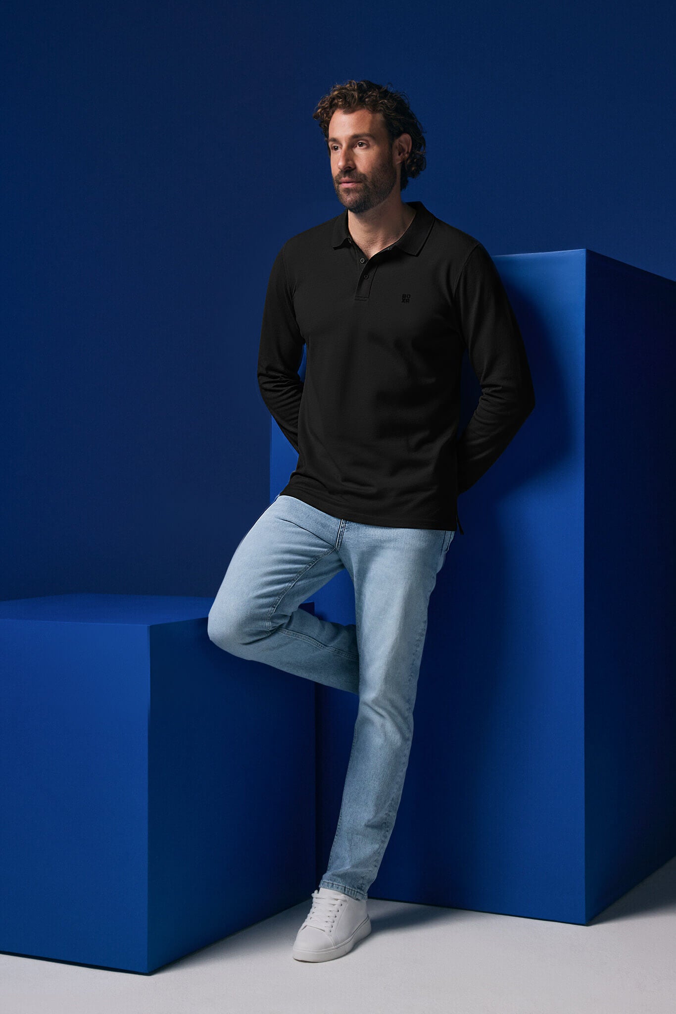 BOXR | Polo à Manches Longues en Bambou – Lot de 2 – Noir