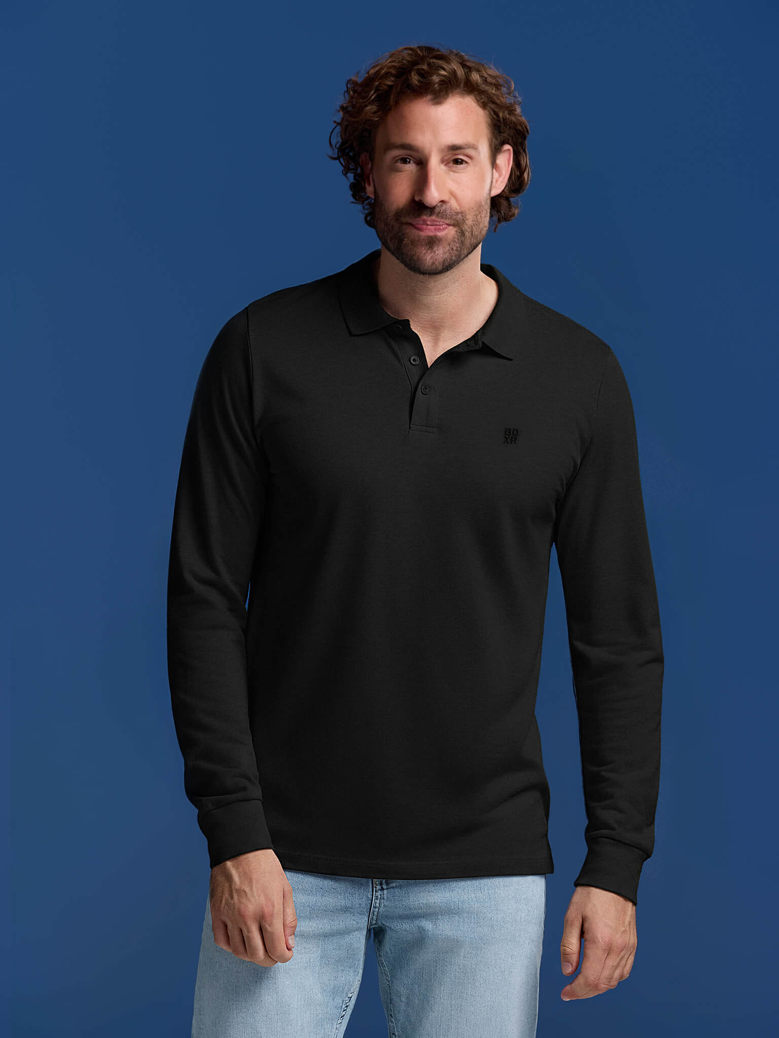 BOXR | Polo à Manches Longues en Bambou – Noir