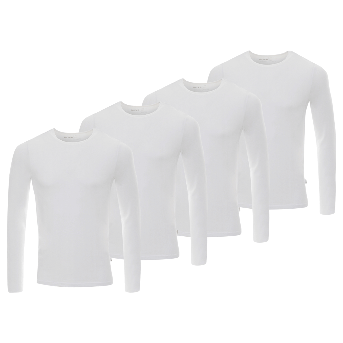 BOXR | T-shirt à manches longues en bambou - Lot de 4 - Blanc