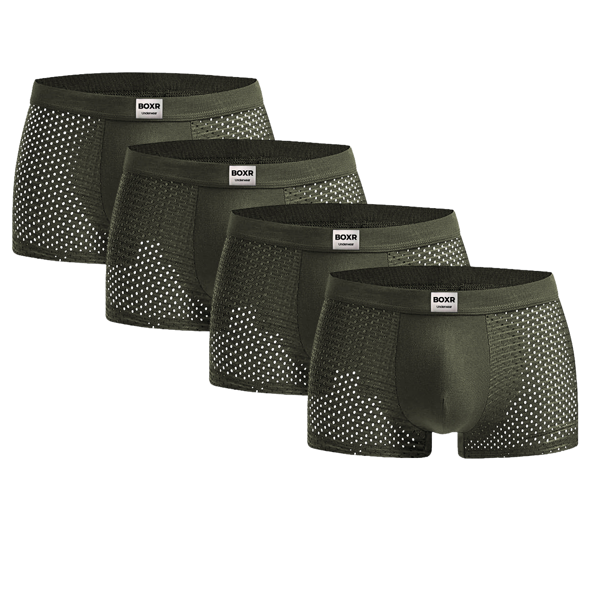 BOXR | Boxers en bambou - Lot de 4 - Olive Verte