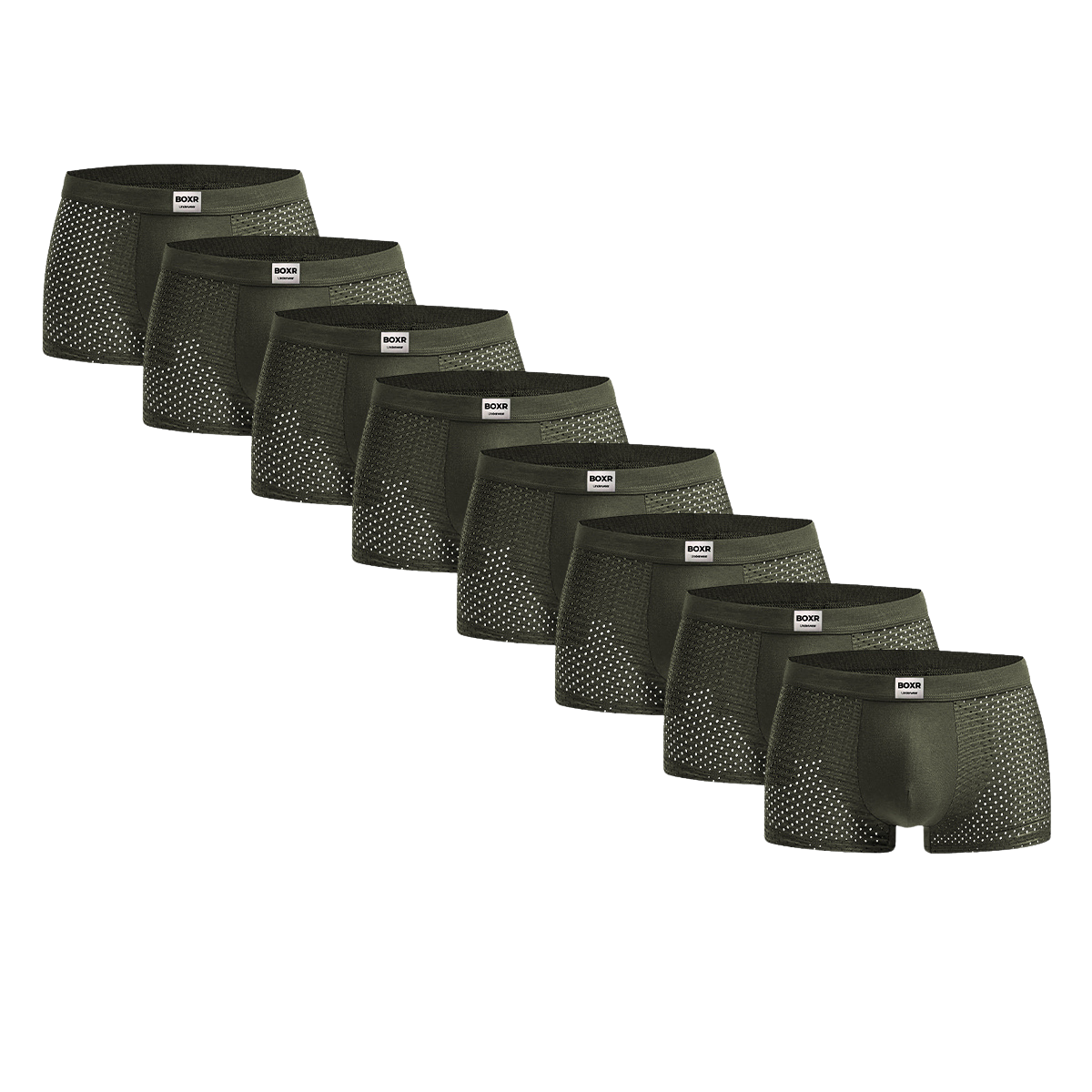 BOXR | Boxers en bambou - Lot de 8 - Olive Verte
