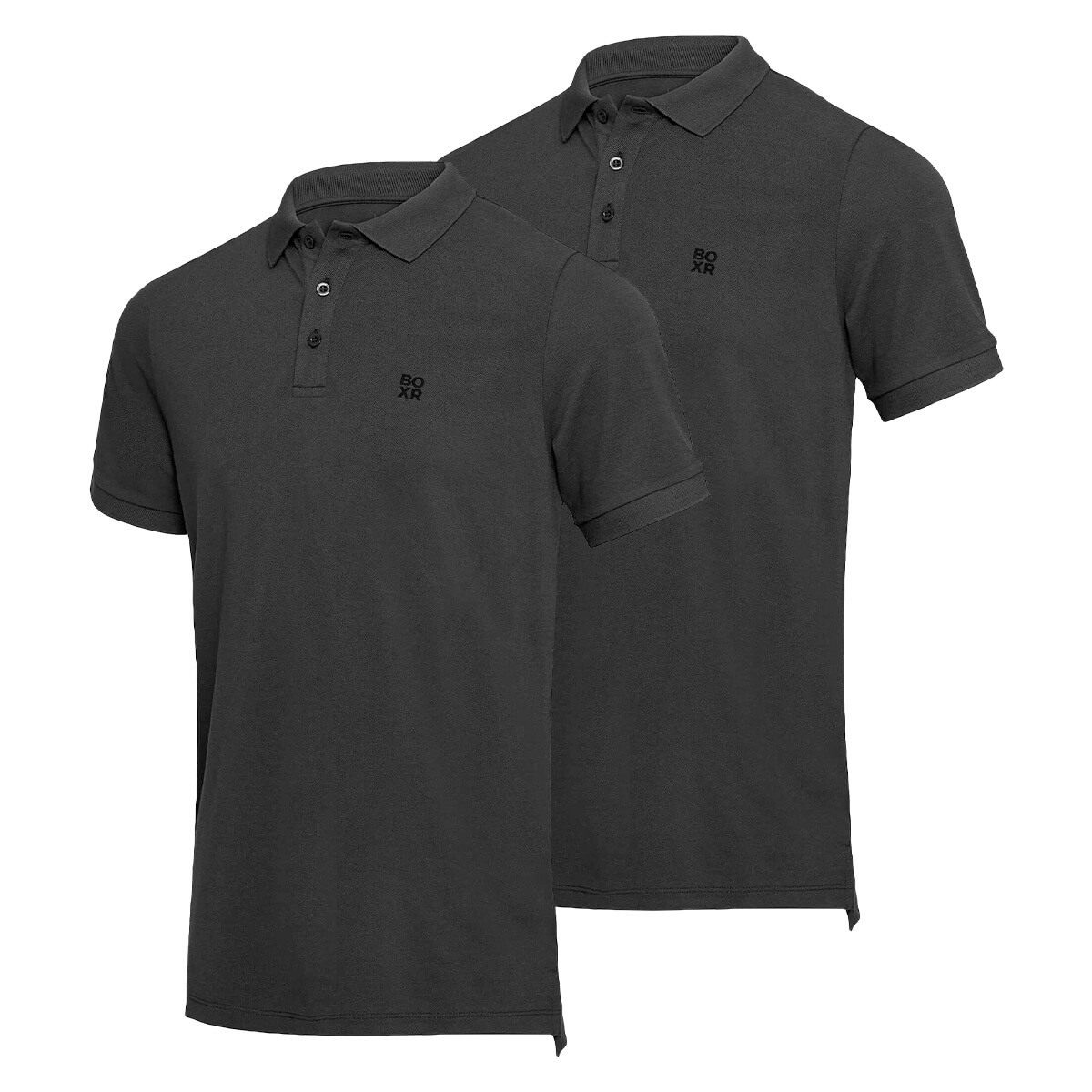 BOXR | Polos en Bambou Lot de 2 Noir