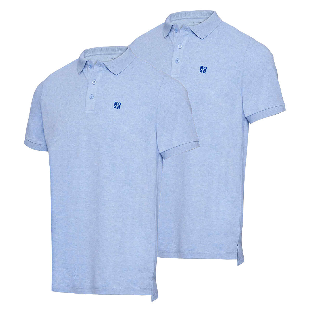 BOXR | Polos en Bambou Lot de 2 Bleu Clair Chiné
