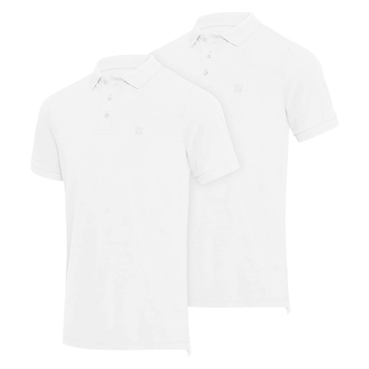 BOXR | Polos en Bambou Lot de 2 Blanc