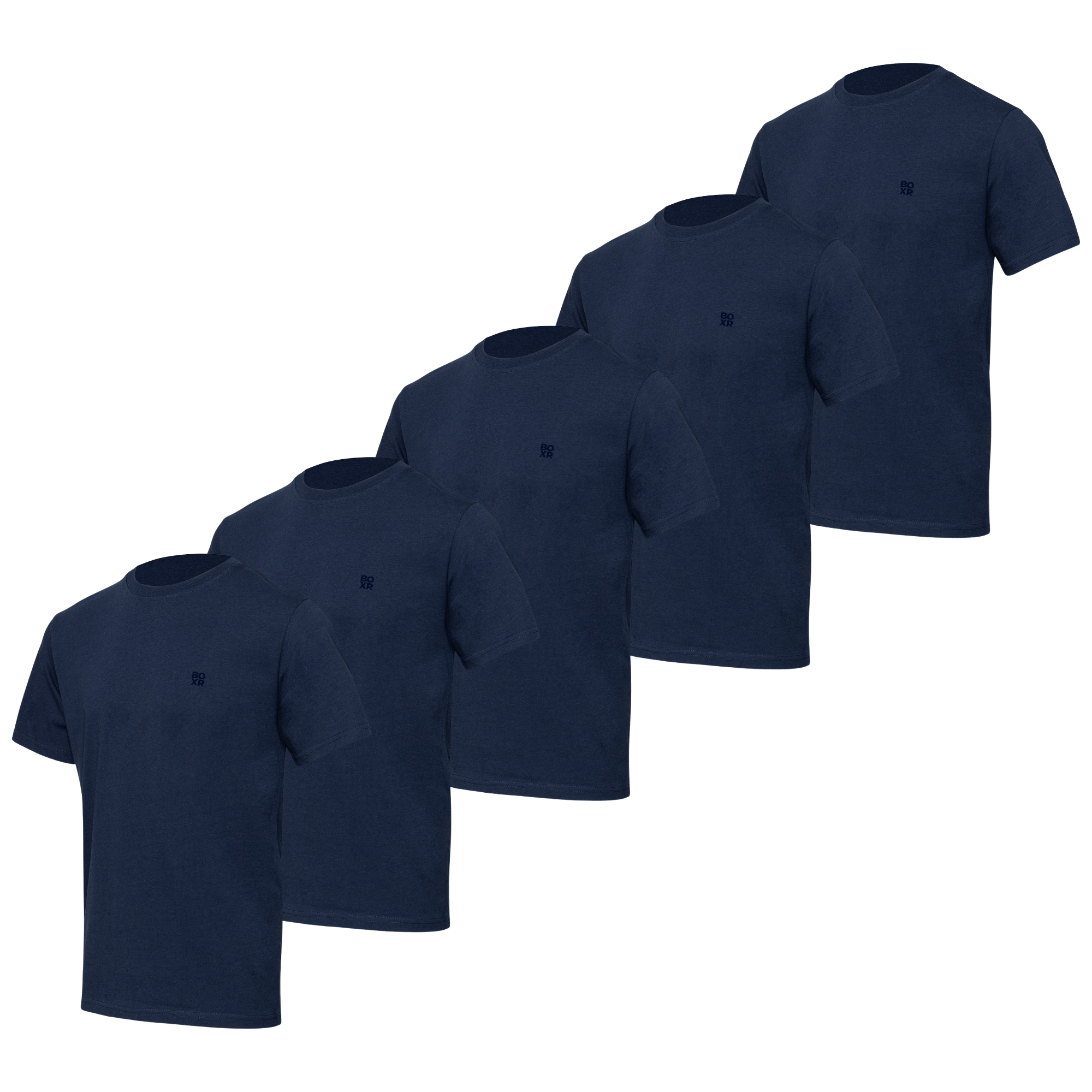 BOXR | Casual T-Shirt en Bambou - Lot de 5 - Bleu Marine