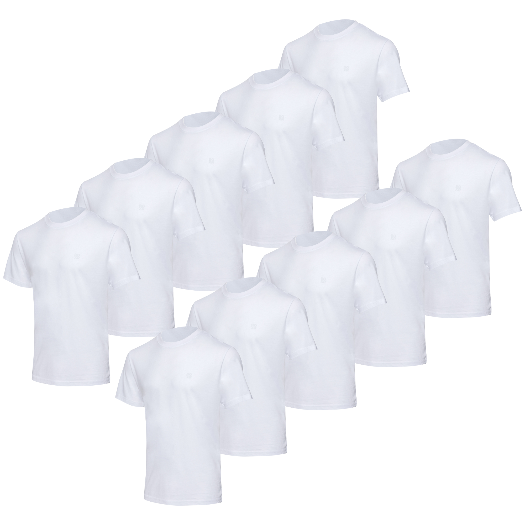 BOXR | Casual T-Shirt en Bambou - Lot de 10 - Blanc