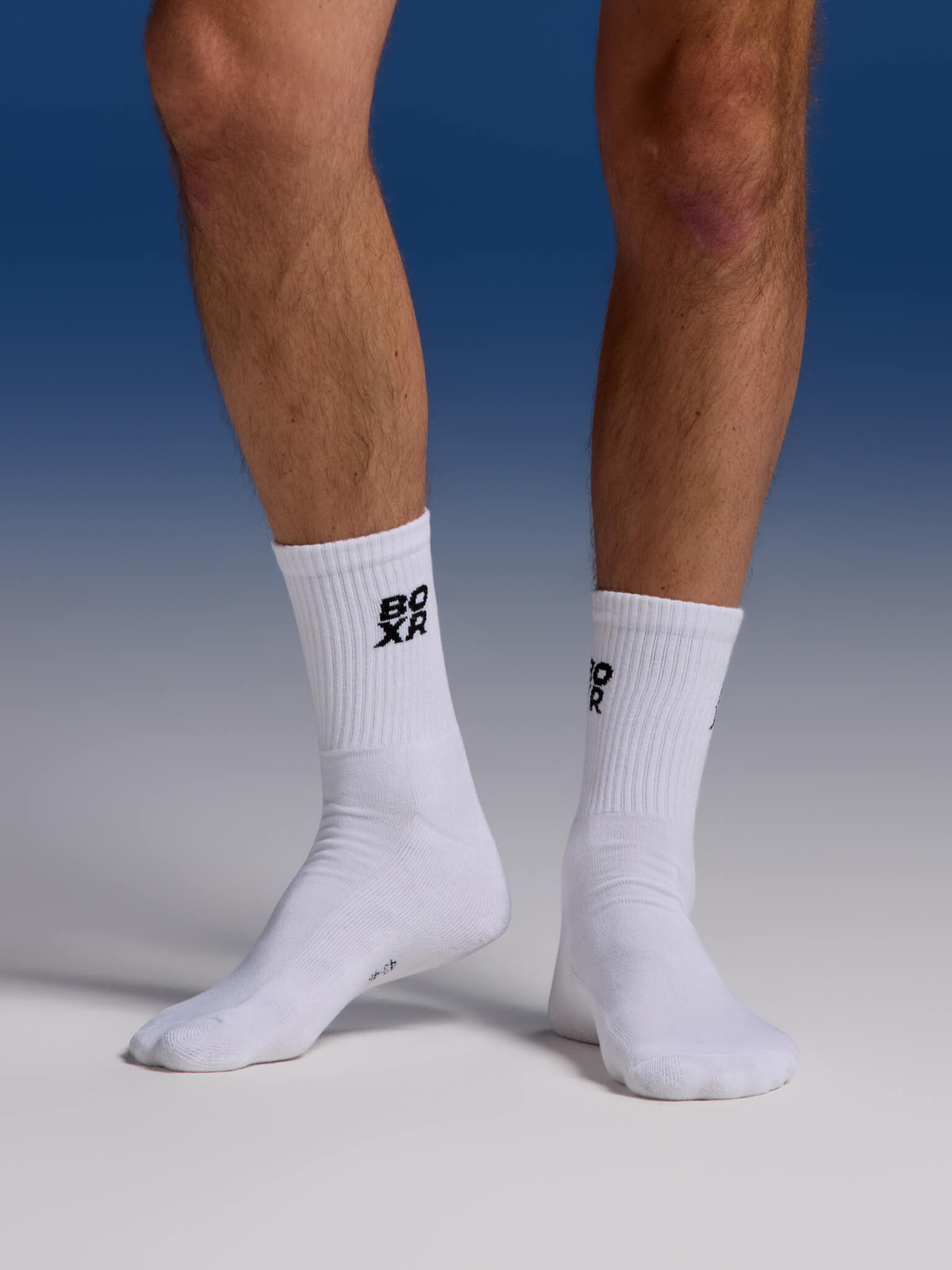 BOXR | Chaussettes de Sport en Bambou - Lot de 2 - Blanc