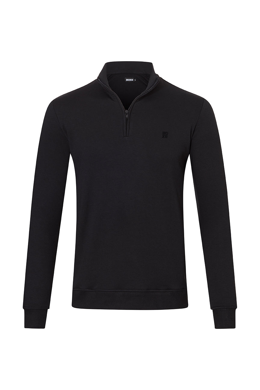 BOXR | Pull demi Zippé - Noir