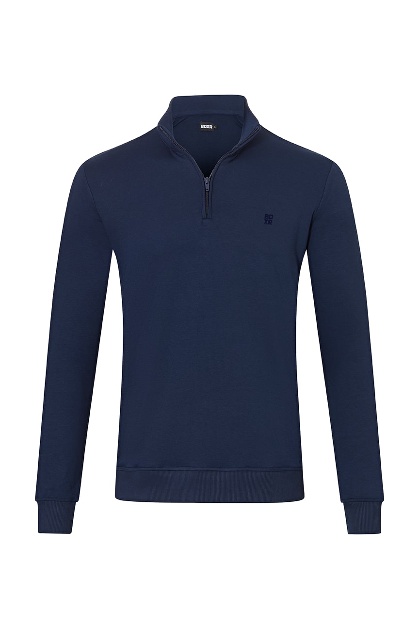 BOXR | Pull demi zippé Bleu Marine