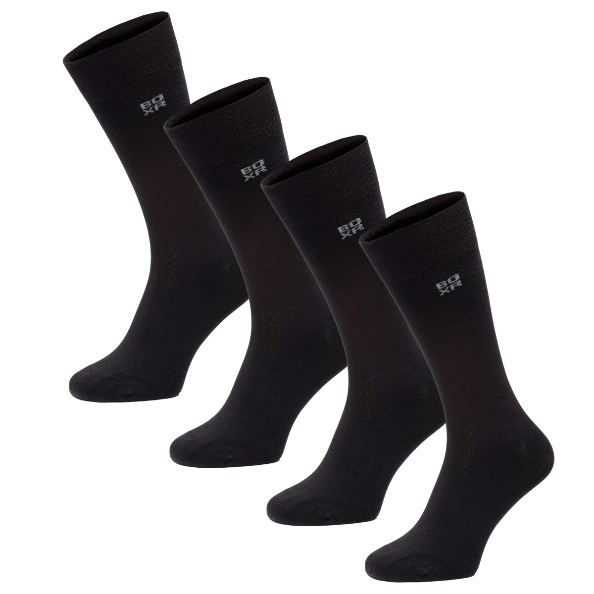 BOXR | Chaussettes en Bambou - Lot de 4 - Noir
