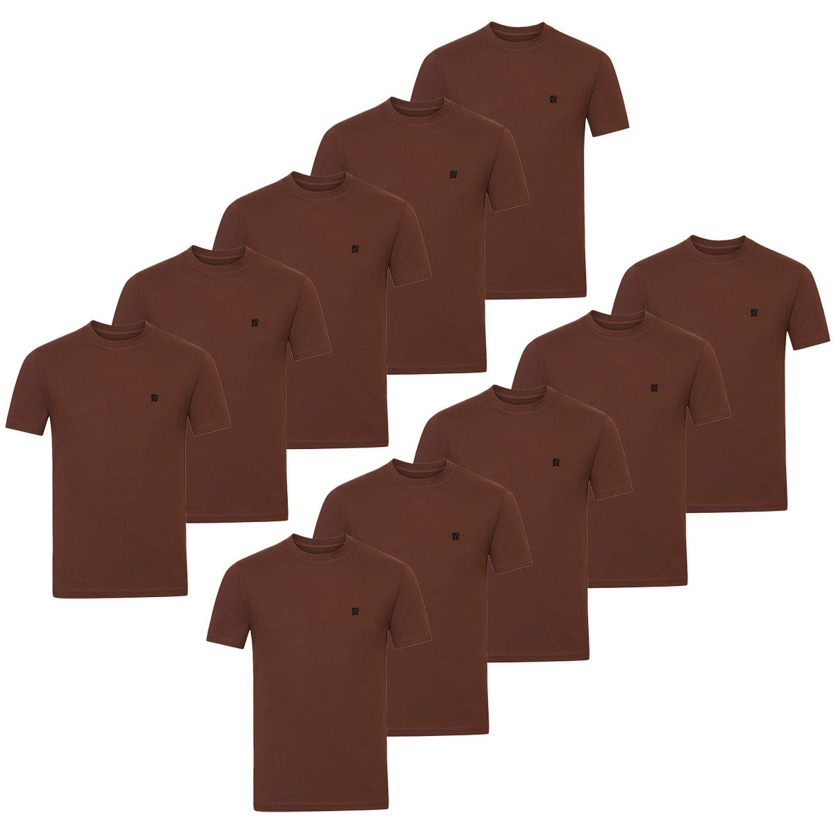 BOXR | Casual T-Shirt en Bambou - Lot de 10 - Marron