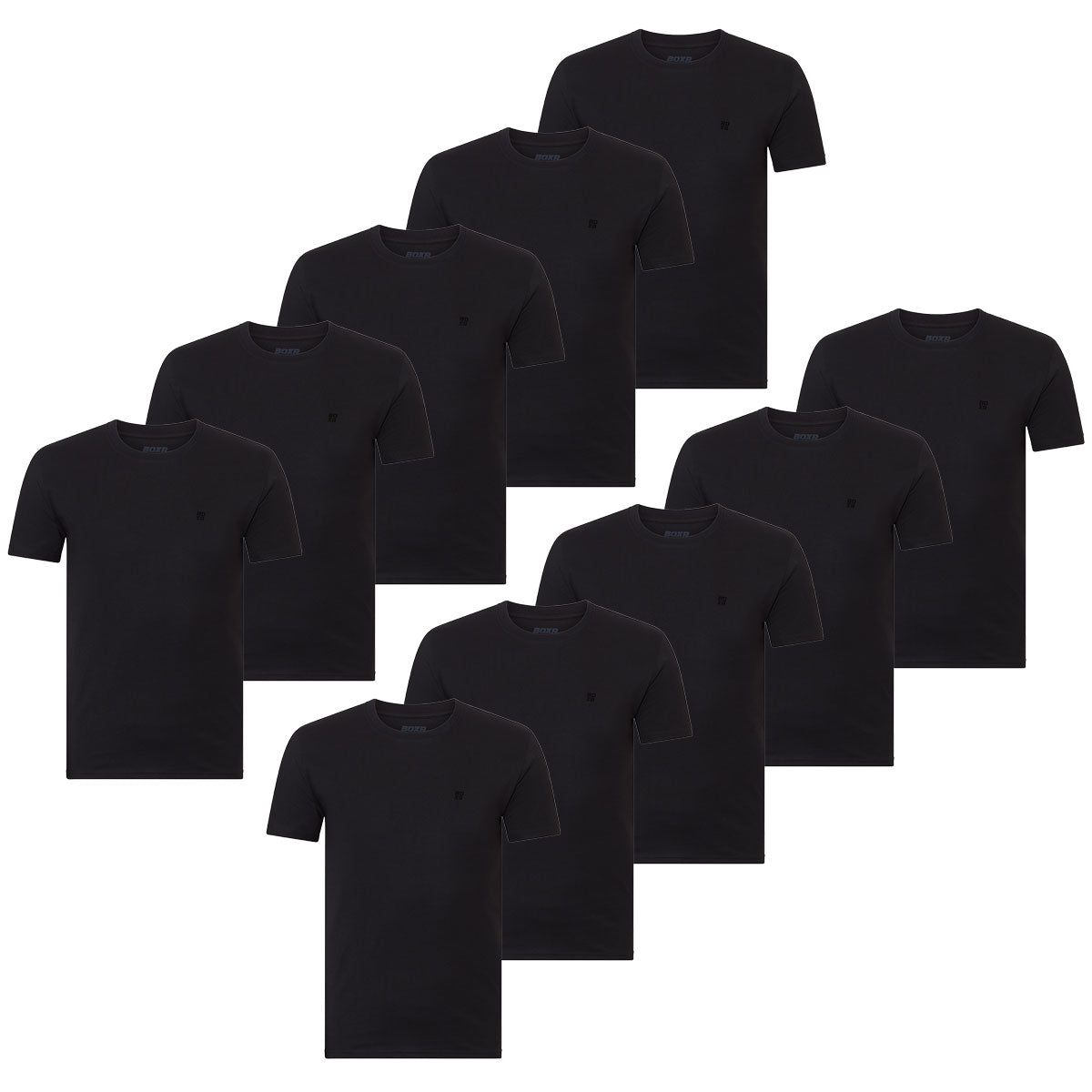 BOXR | Casual T-Shirt en Bambou - Lot de 10 - Noir