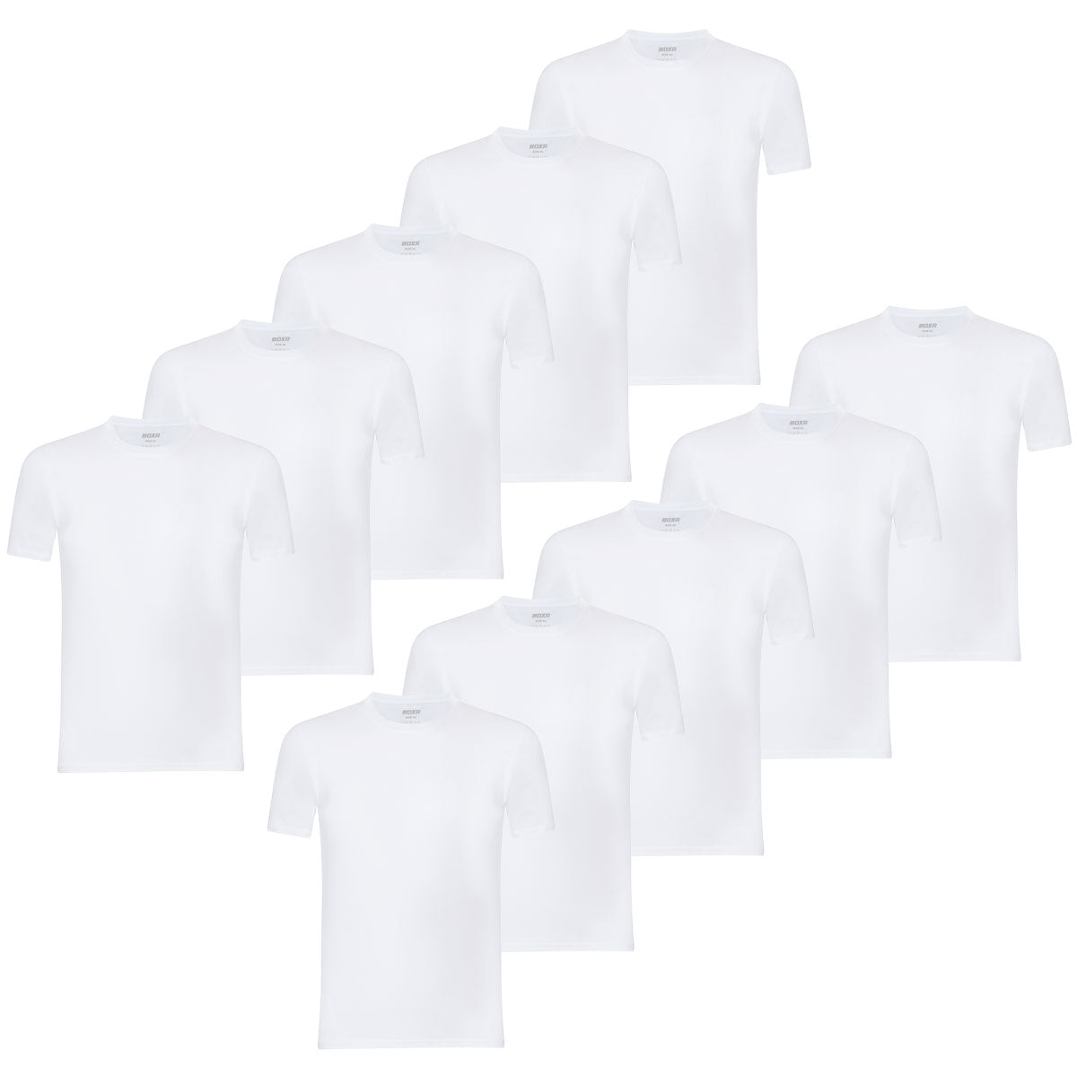 BOXR | Casual T-Shirt en Bambou - Lot de 10 - Blanc