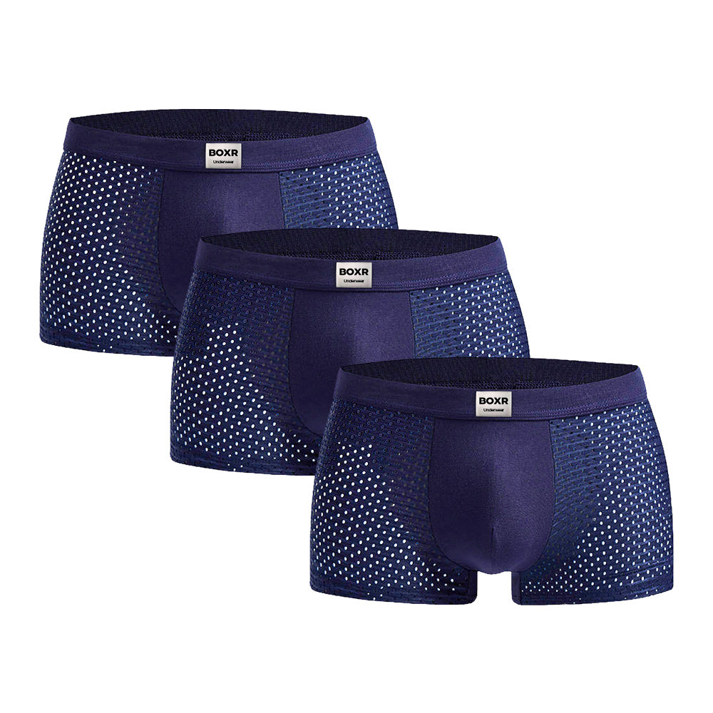 BOXR | Boxers en bambou - Lot de 3 - Bleu