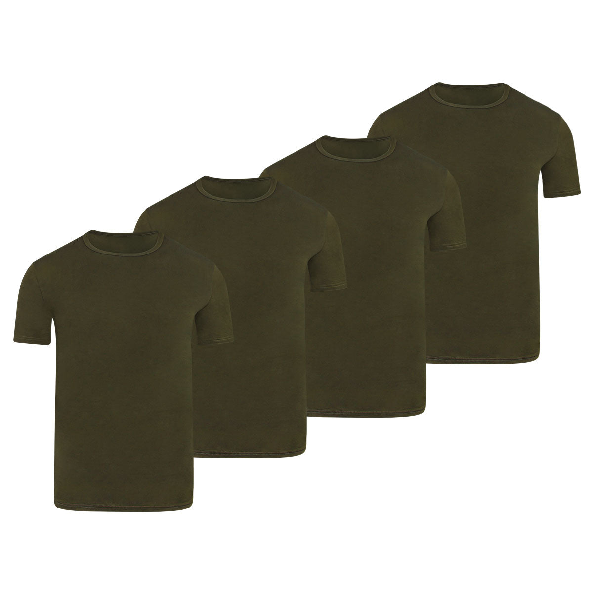 BOXR | T-shirt en bambou - Lot de 4 - Olive Verte