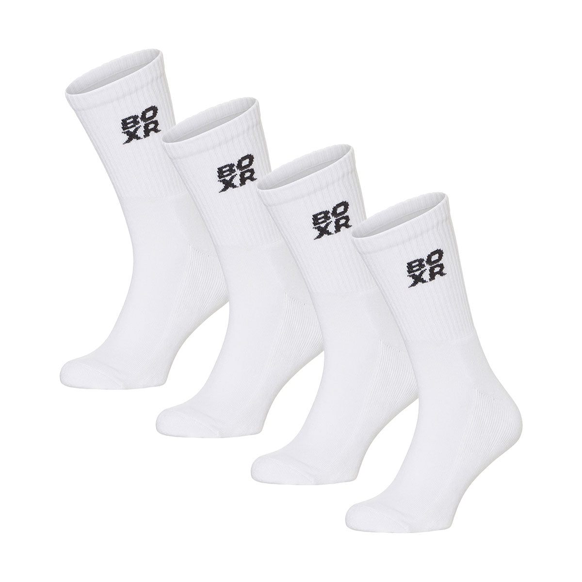 BOXR | Chaussettes de Sport en Bambou - Lot de 4 - Blanc