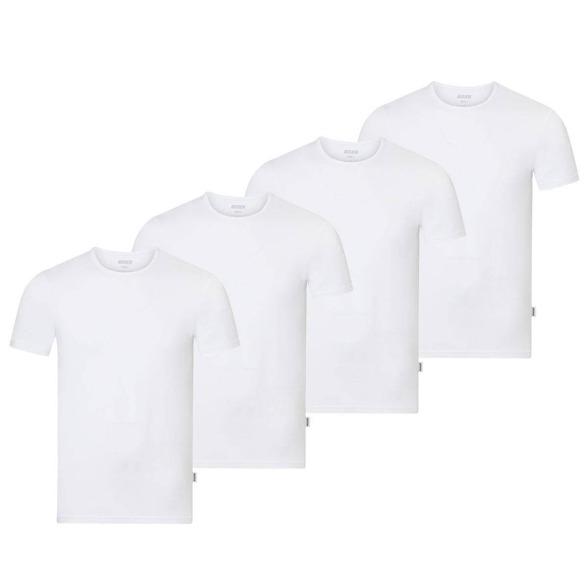 BOXR | T-shirt en bambou - Lot de 4 - Blanc