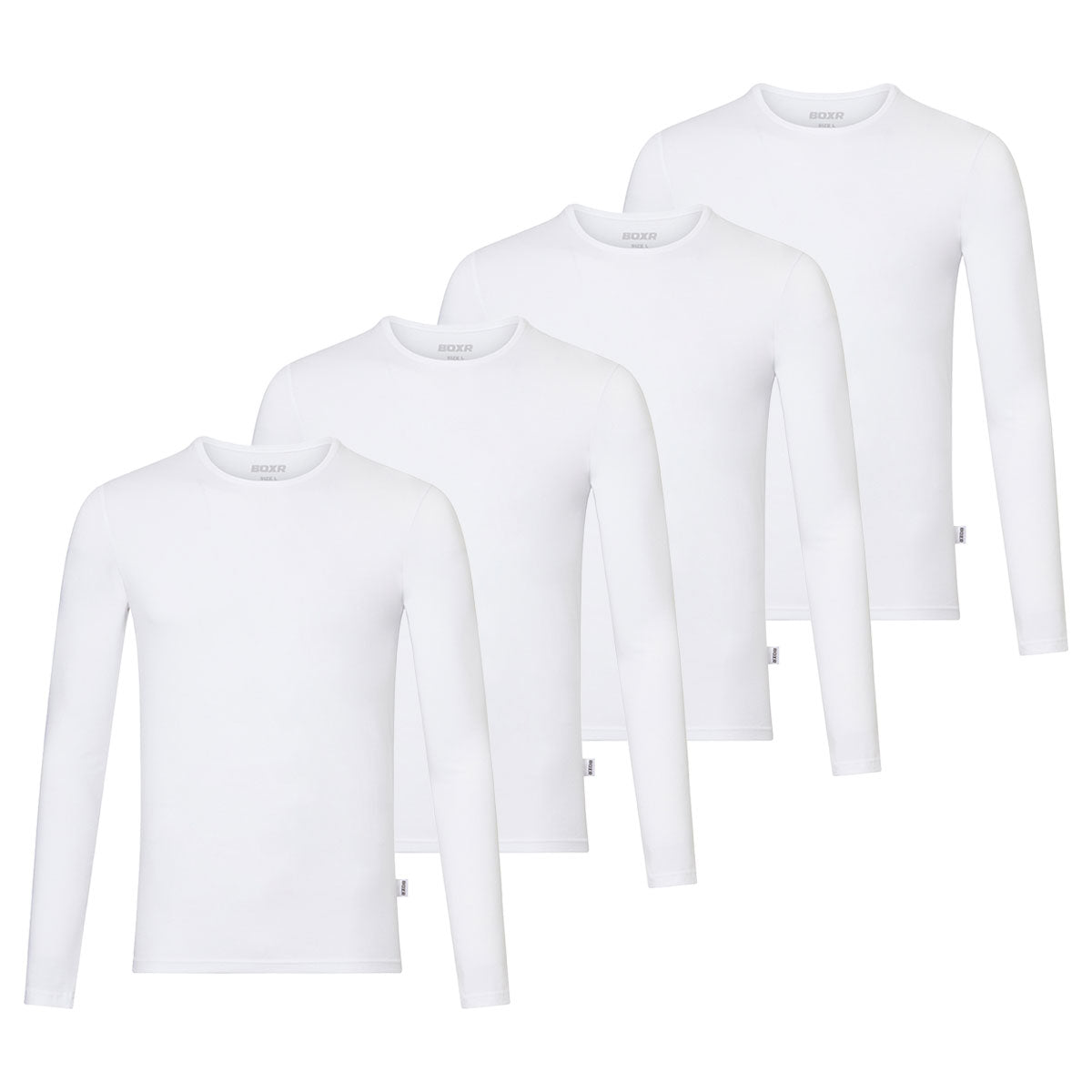 BOXR | T-shirt à manches longues en bambou - Lot de 4 - Blanc