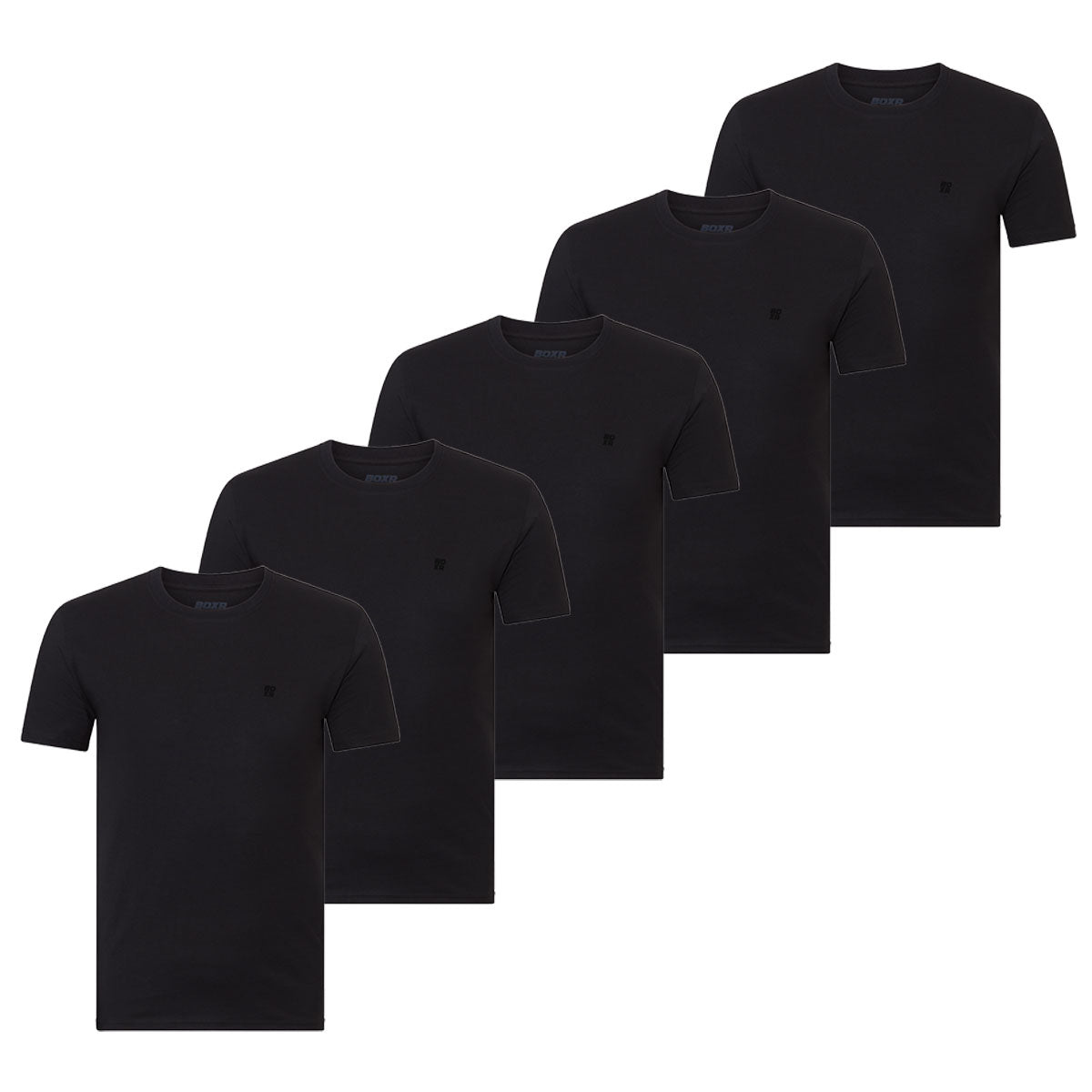 BOXR | Casual T-Shirt en Bambou - Lot de 5 - Noir