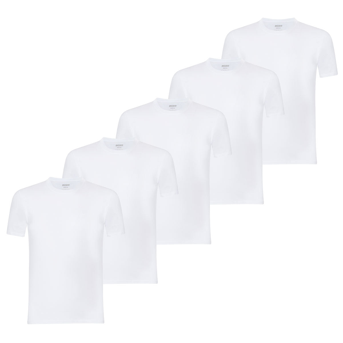 BOXR | Casual T-Shirt en Bambou - Lot de 5 - Blanc