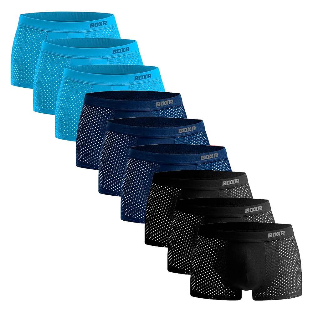 BOXR | Boxers en Bambou 2.0 - Lot de 9 - Bleu d'été