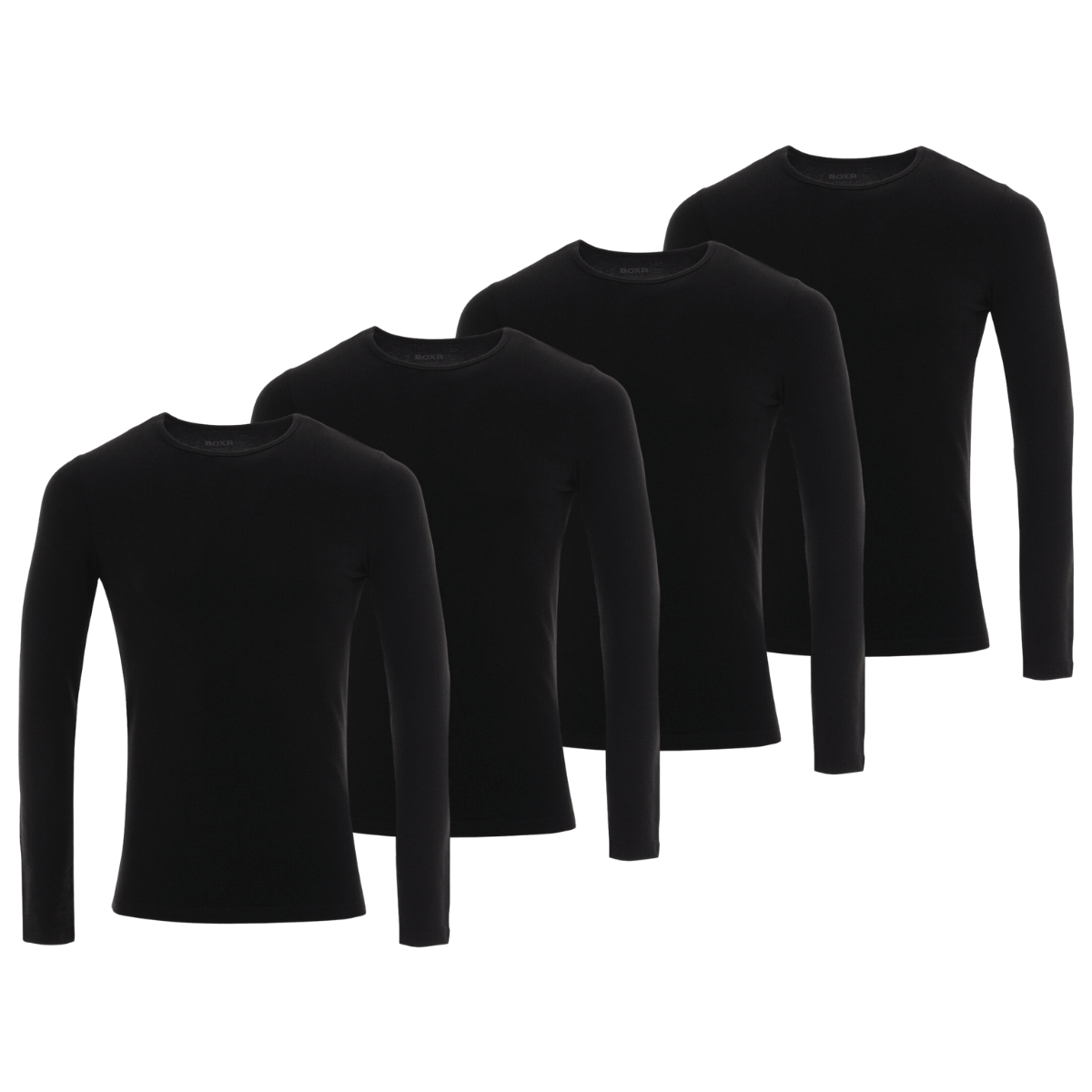 BOXR | T-shirt à manches longues en bambou - Lot de 4 - Noir