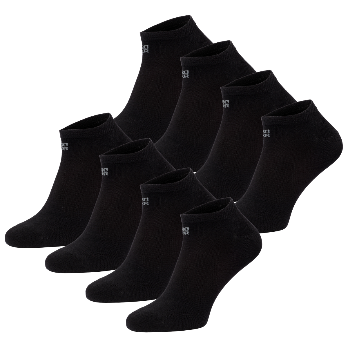 BOXR | Chaussettes de cheville en bambou - Lot de 8 - Noir