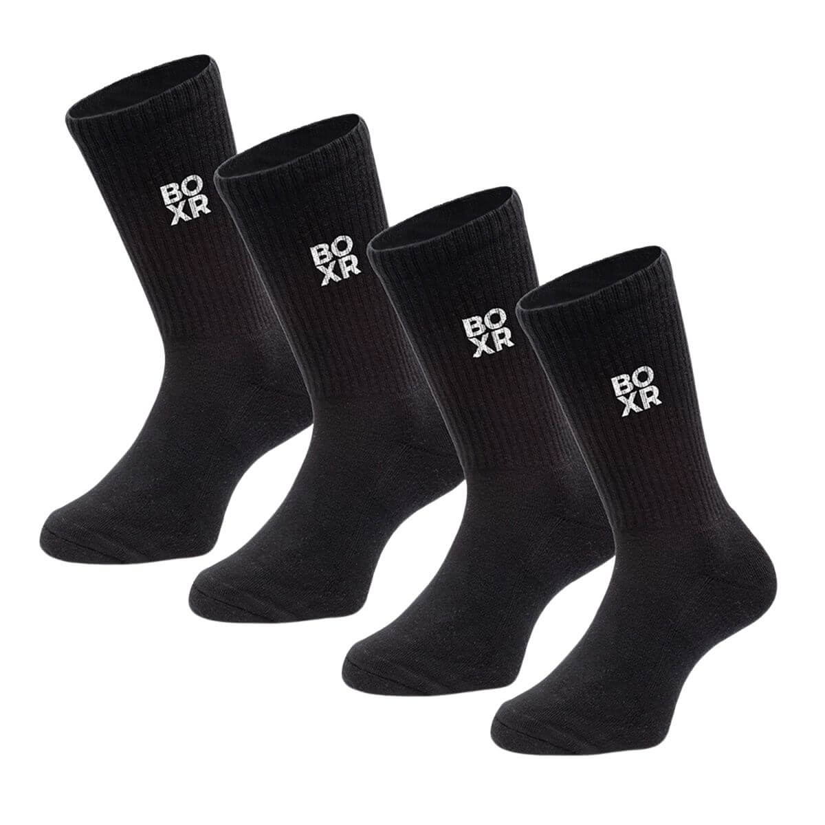 BOXR | Chaussettes de Sport en Bambou - Lot de 4 - Noir