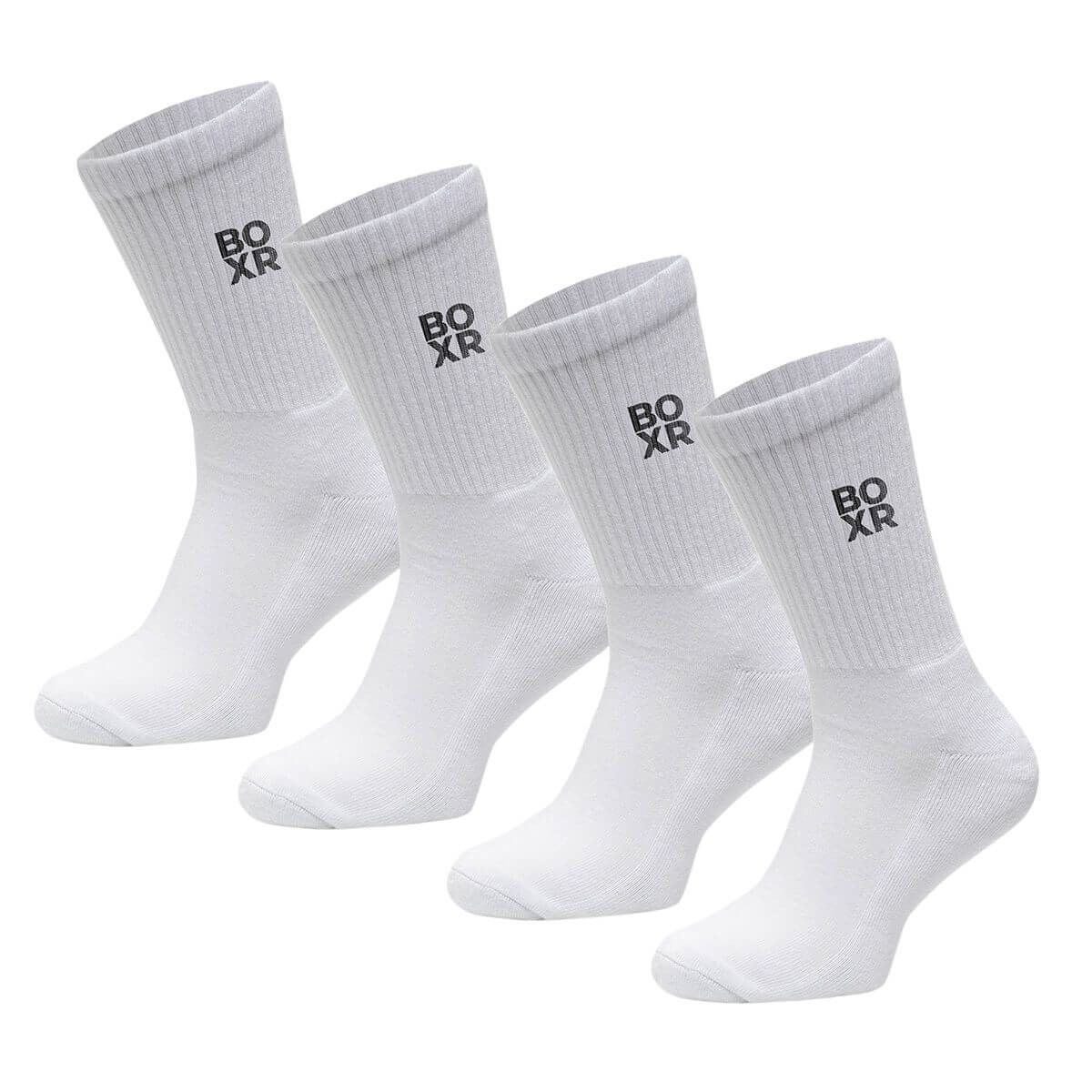 BOXR | Chaussettes de Sport en Bambou - Lot de 4 - Blanc