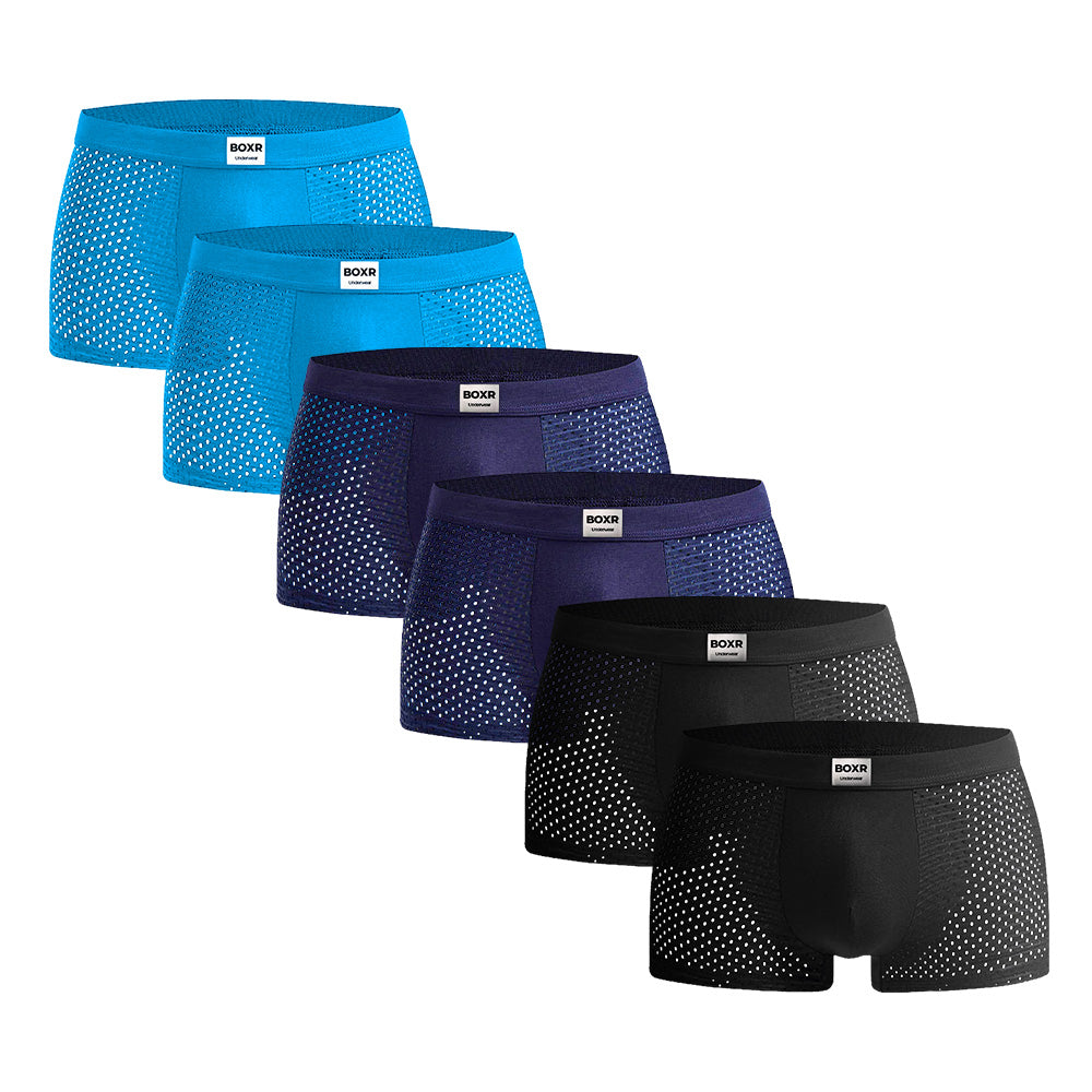 BOXR | Boxers en bambou - Lot de 6 - Bleu d'été