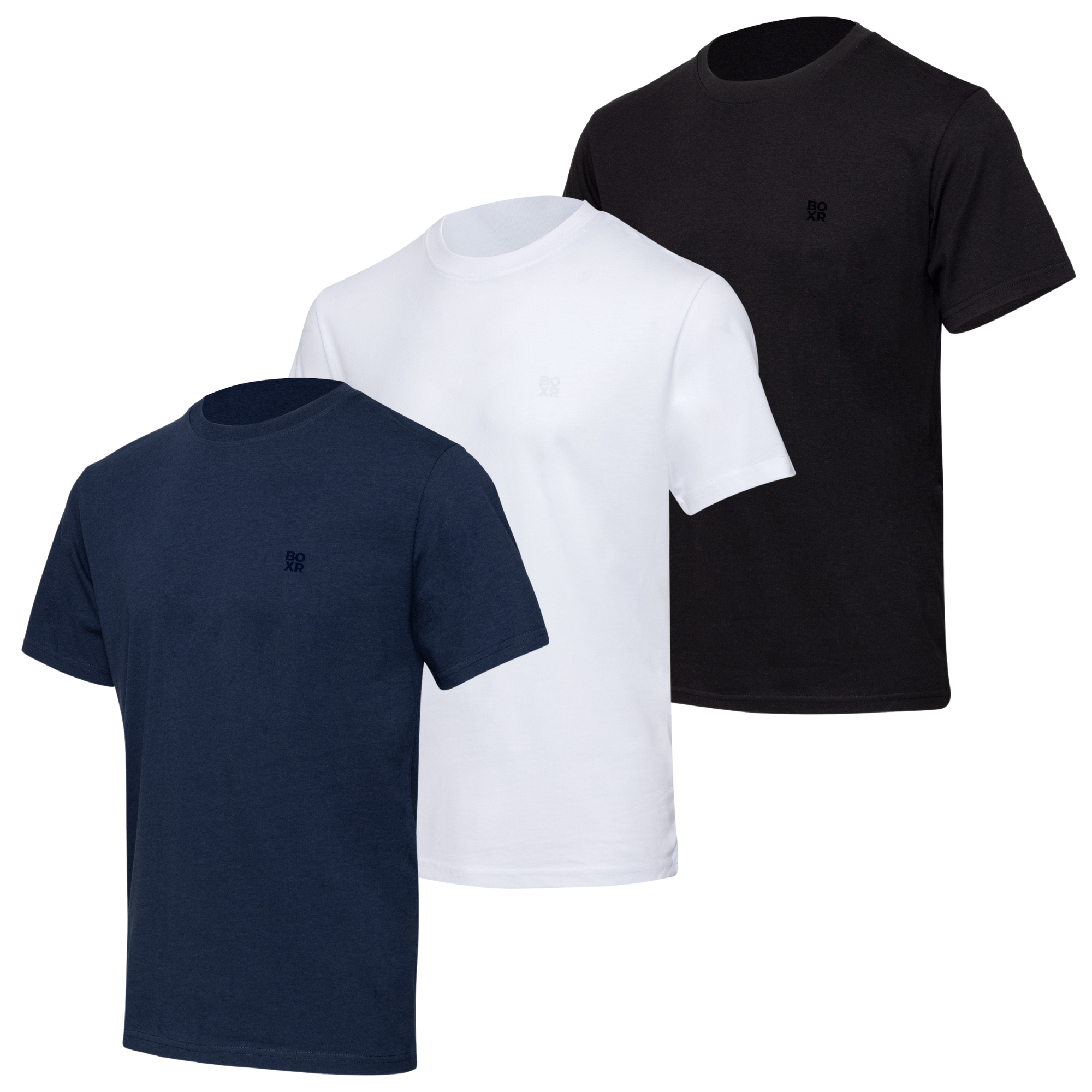 BOXR | Casual T-Shirt en Bambou - Lot de 3 - Multicolore