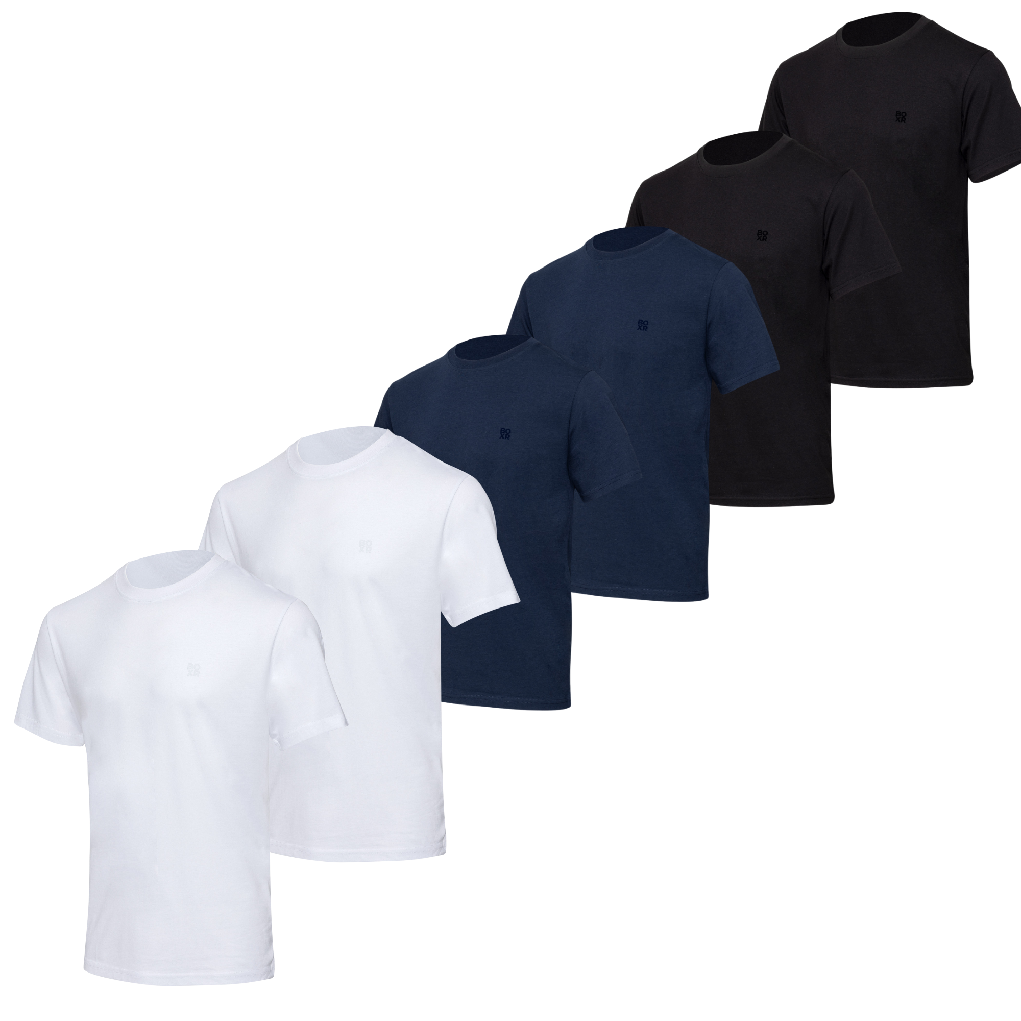 BOXR | Casual T-Shirt en Bambou - Lot de 6 - Multicolore