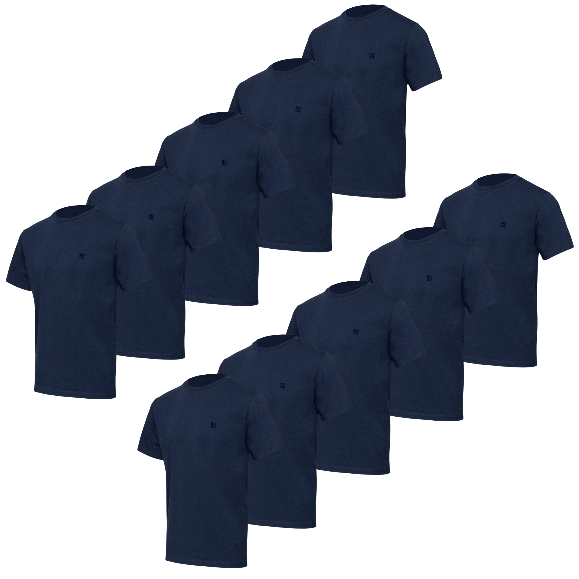 BOXR | Casual T-Shirt en Bambou - Lot de 10 - Bleu Marine