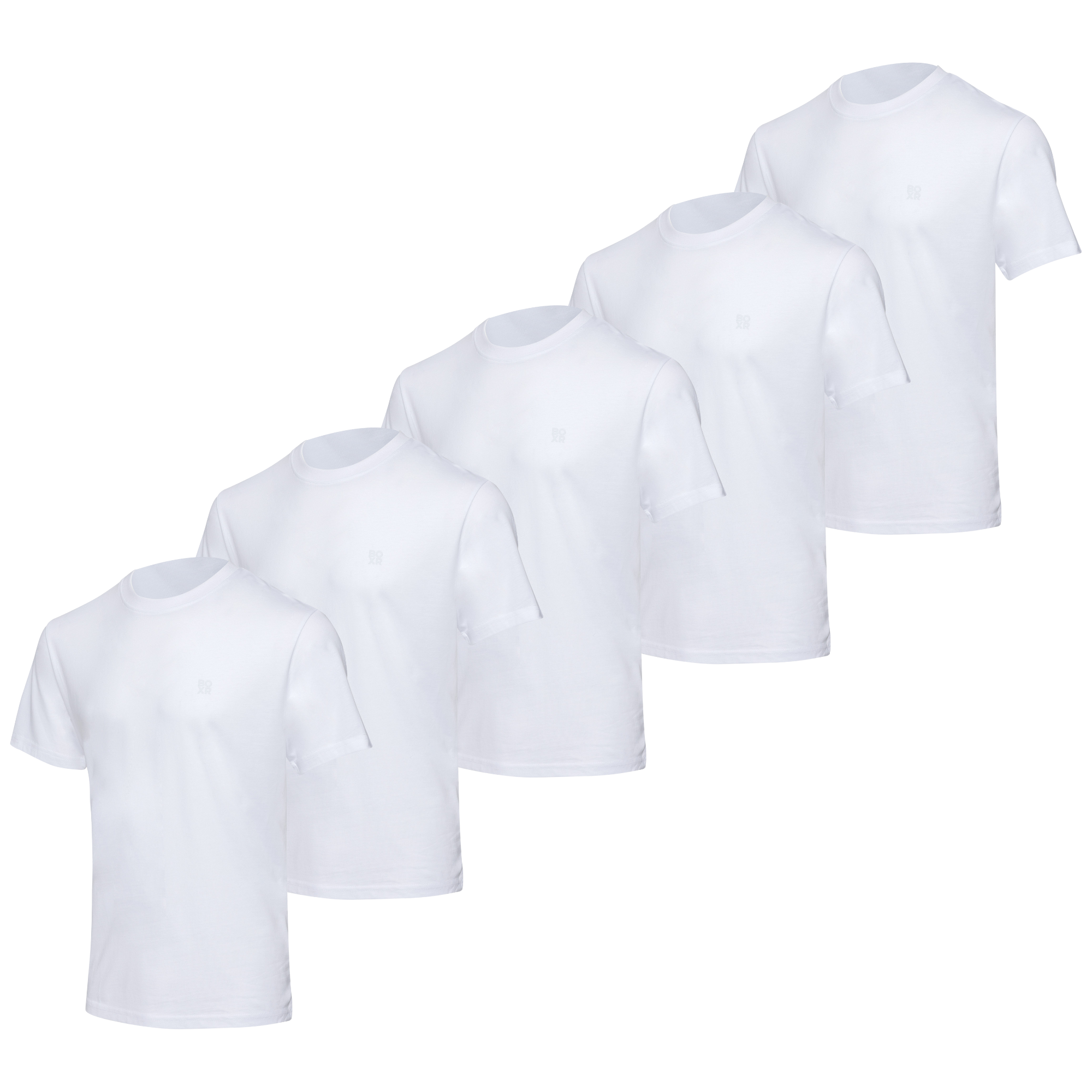 BOXR | Casual T-Shirt en Bambou - Lot de 5 - Blanc