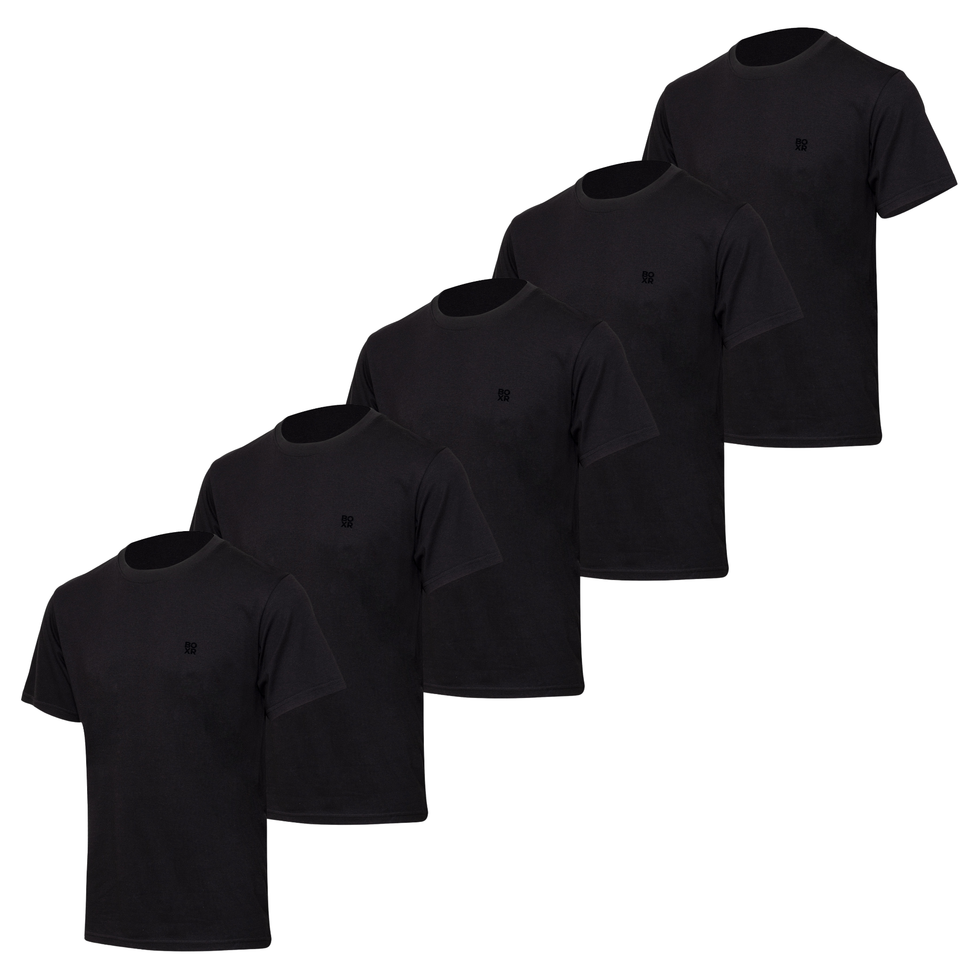 BOXR | Casual T-Shirt en Bambou - Lot de 5 - Noir