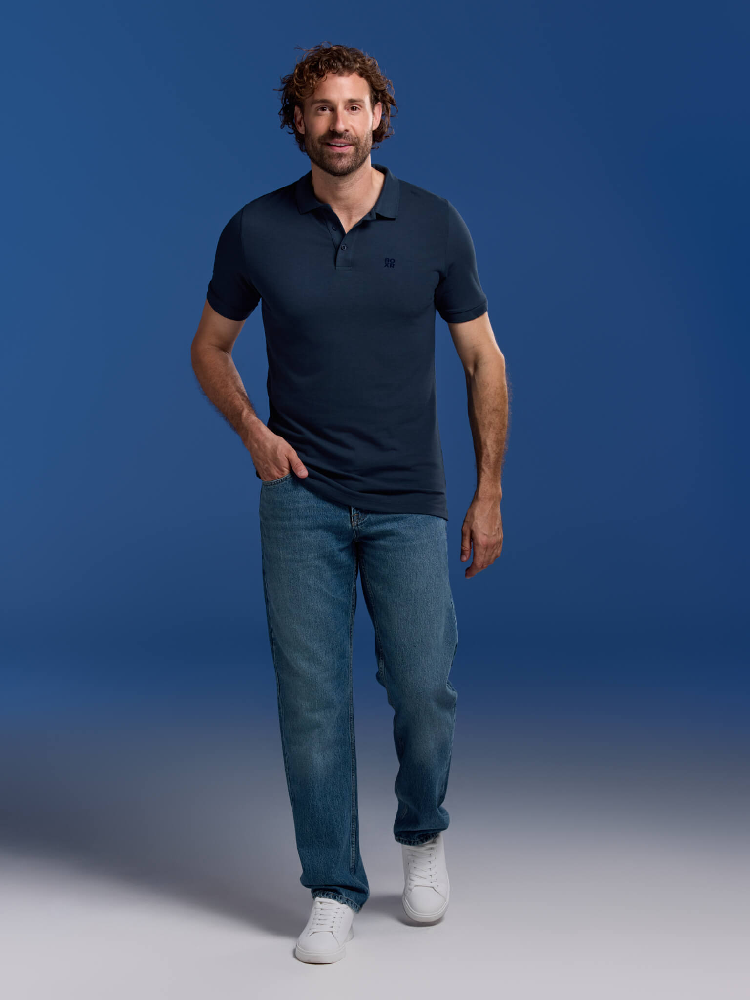 BOXR | Polos en Bambou Lot de 2 Marine & Bleu Clair Chiné