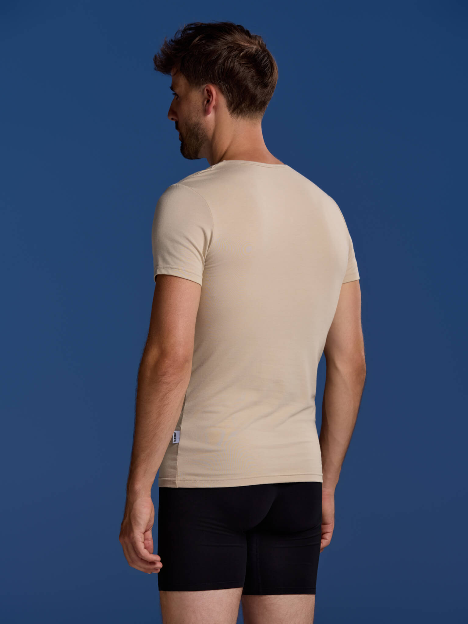 BOXR | T-shirt en bambou col en V - Lot de 2 - Kaki Beige