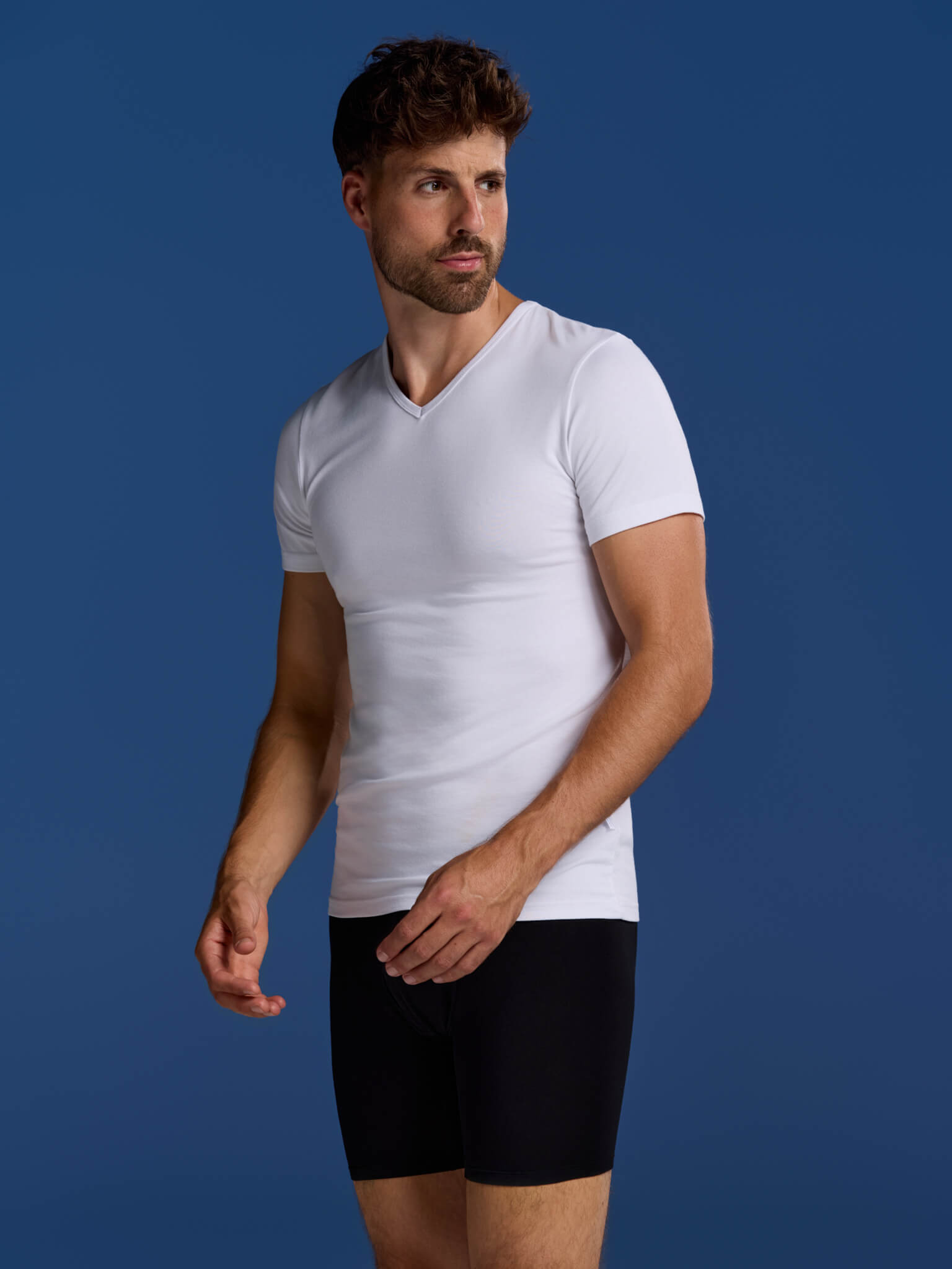BOXR | T-shirt en bambou col en V- Lot de 2 - Blanc